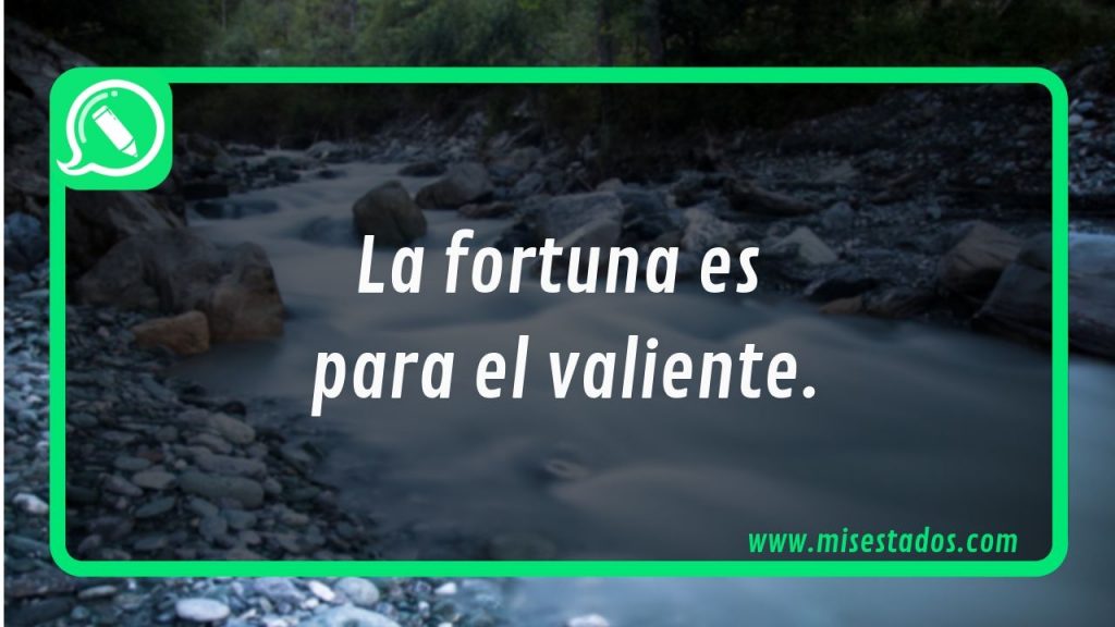 La fortuna es para el valiente, sobre un río entre rocas